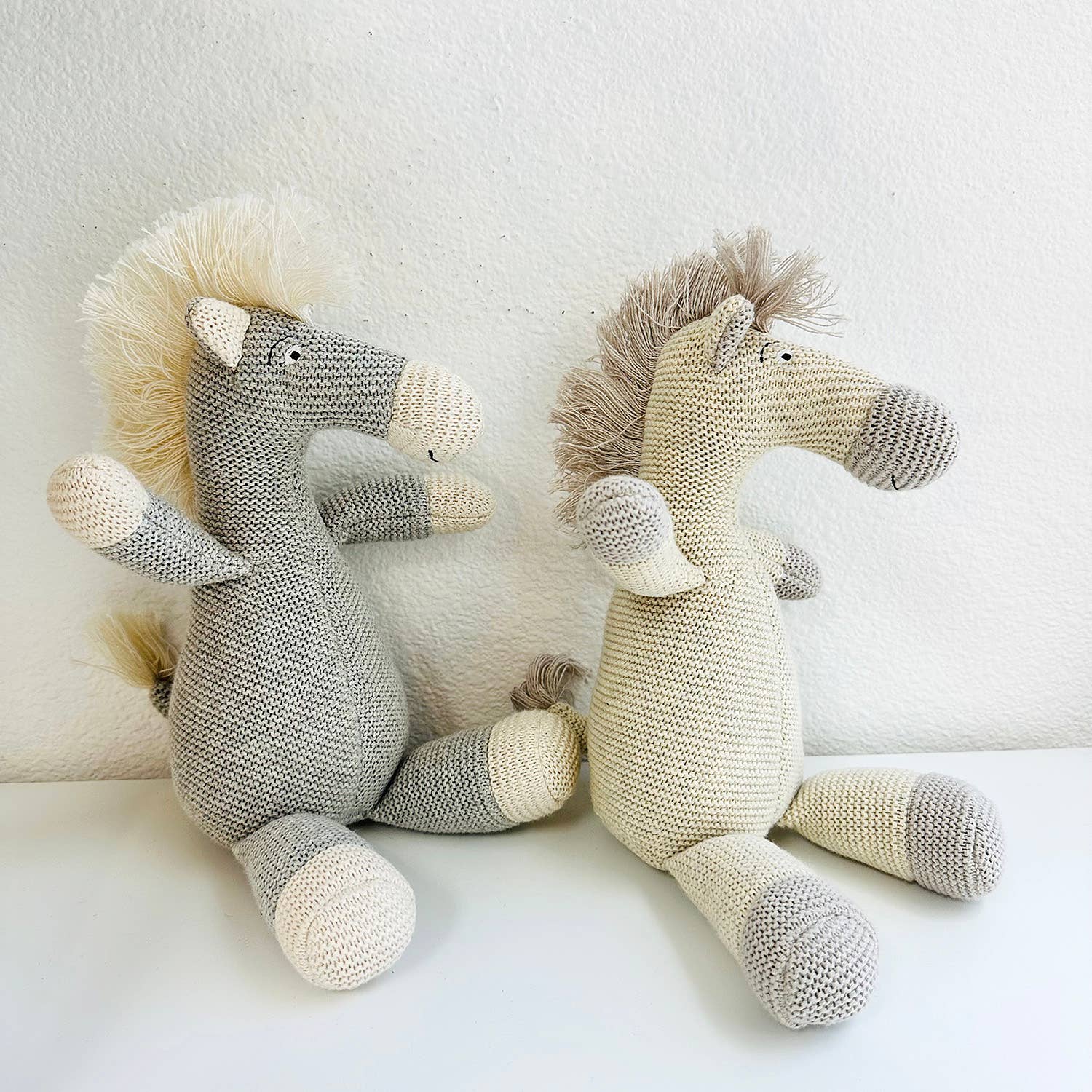 Image of Viverano Organics - Horse Knit Stuffed Animal Soft Baby Toy (Organic Cotton)